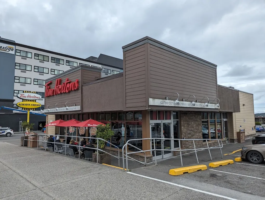 Tim Hortons storefront and interior at 636 2nd Ave West, Prince Rupert, BC