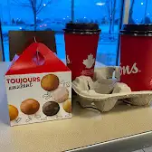 Tim Hortons storefront and interior at 9731 Bridgeport Rd, Richmond, BC