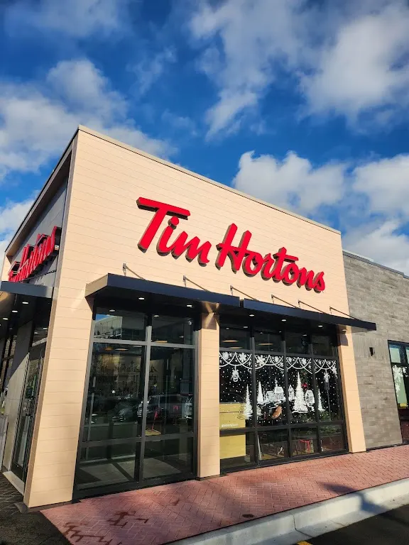 Tim Hortons storefront and interior at 13020 Delf Place, Richmond, BC