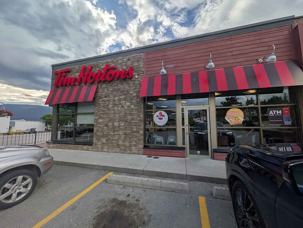 Tim Hortons storefront and interior at 270 4th St Ne, Salmon Arm, BC