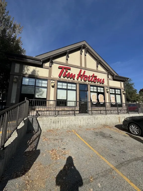 Tim Hortons storefront and interior at 7710 Prairie Valley Rd, Summerland, BC