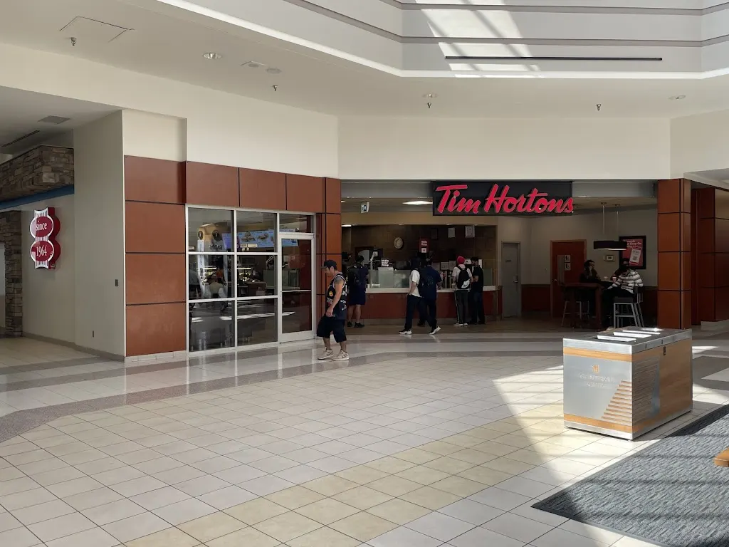 Tim Hortons storefront and interior at 10153 King George Highway, Surrey, BC