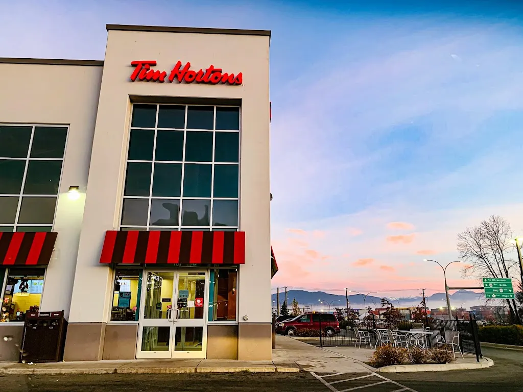 Tim Hortons storefront and interior at 12925 115th Avenue, Surrey, BC