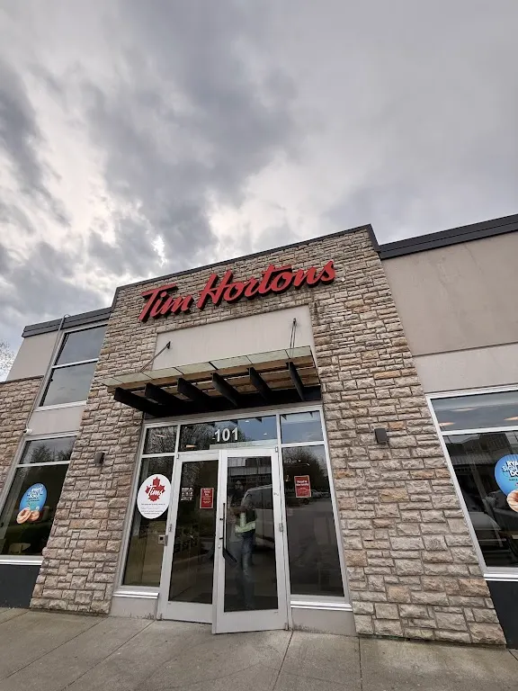 Tim Hortons storefront and interior at 14445 64th Ave, Surrey, BC