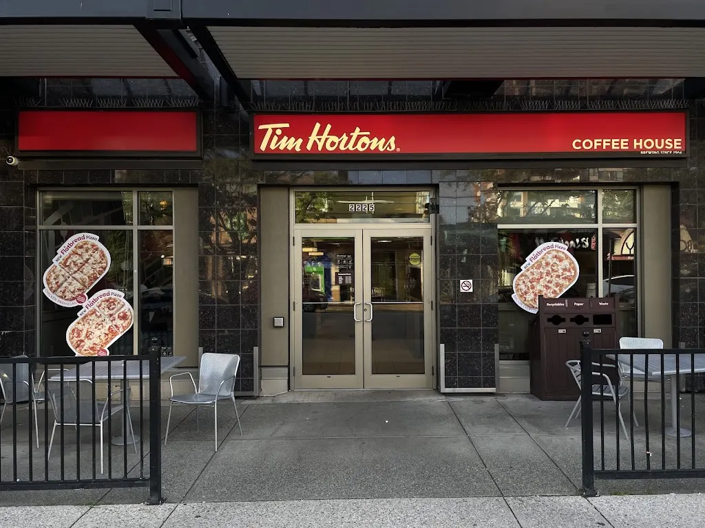 Tim Hortons storefront and interior at 2225 41st Ave W, Vancouver, BC