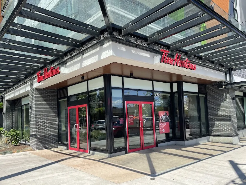 Tim Hortons storefront and interior at 2801 East Hastings, Vancouver, BC