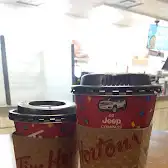 Tim Hortons storefront and interior at 2889 East 12th Avenue, Vancouver, BC