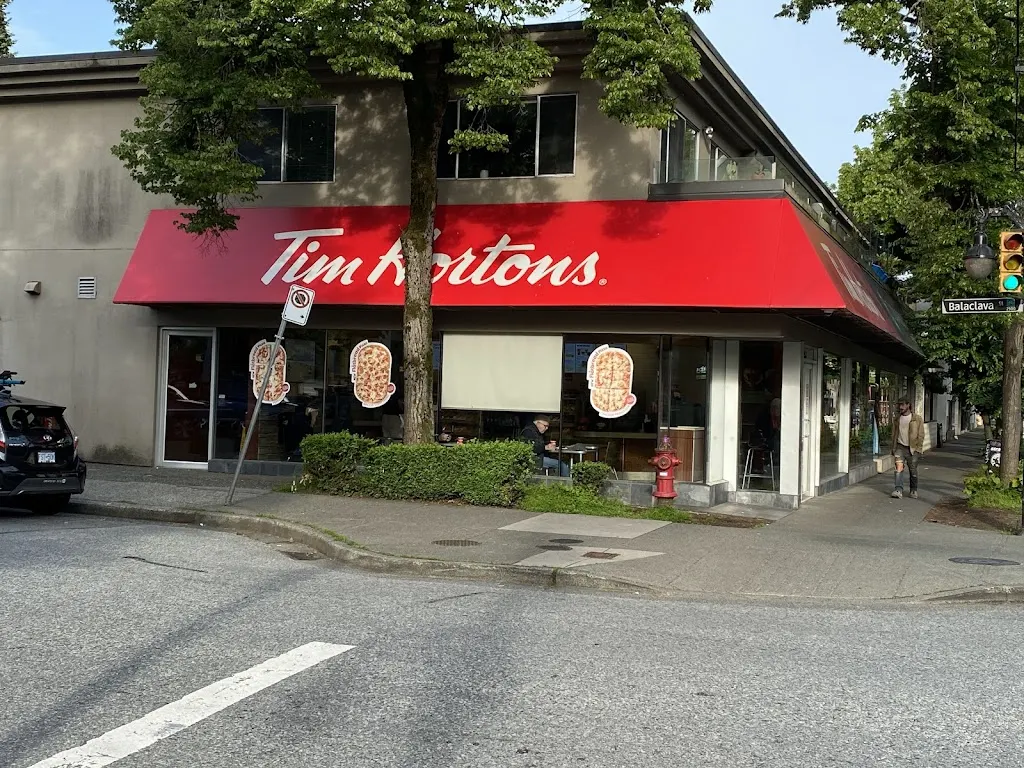 Tim Hortons storefront and interior at 3102 West Broadway St, Vancouver, BC