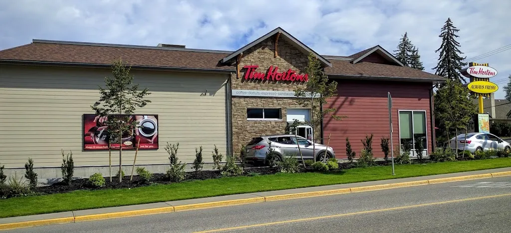 Tim Hortons storefront and interior at 3510 27th St, Vernon, BC