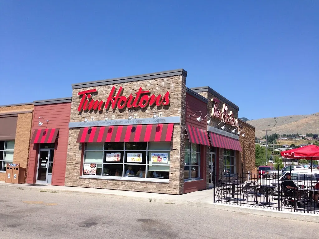 Tim Hortons storefront and interior at 5205 25th Ave, Vernon, BC