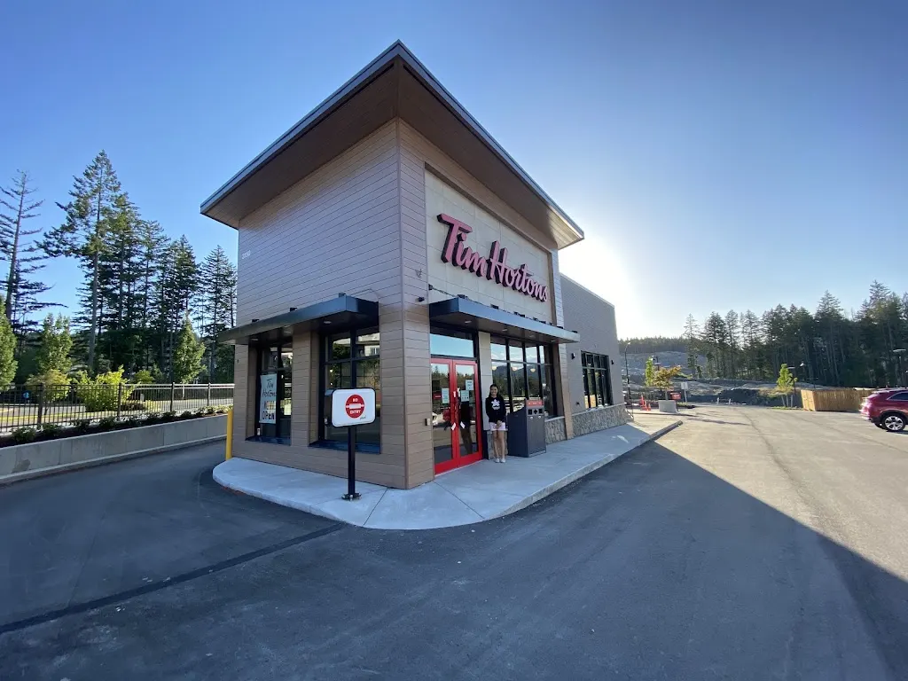 Tim Hortons storefront and interior at 3150 Langford Lake Rd, Victoria, BC