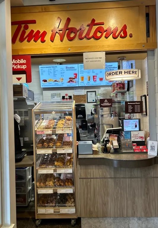 Tim Hortons storefront and interior at 4230 Gateway Dr, Whistler, BC