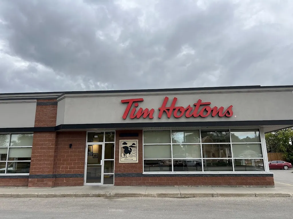 Tim Hortons storefront and interior at 263 Main St, Selkirk, MB