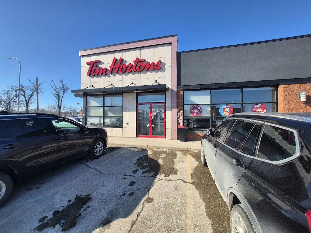 Tim Hortons storefront and interior at 646 Archibald St, Winnipeg, MB