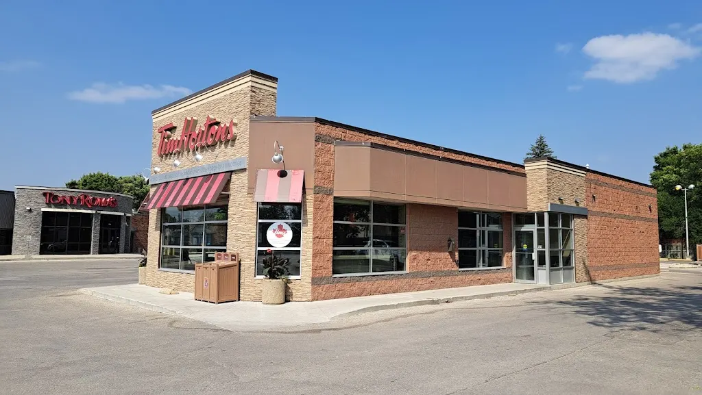 Tim Hortons storefront and interior at 1510 Pembina Hwy, Winnipeg, MB