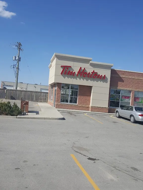 Tim Hortons storefront and interior at 1521 Dugald Rd, Winnipeg, MB
