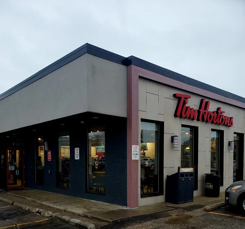 Tim Hortons storefront and interior at 1877 Portage Ave, Winnipeg, MB