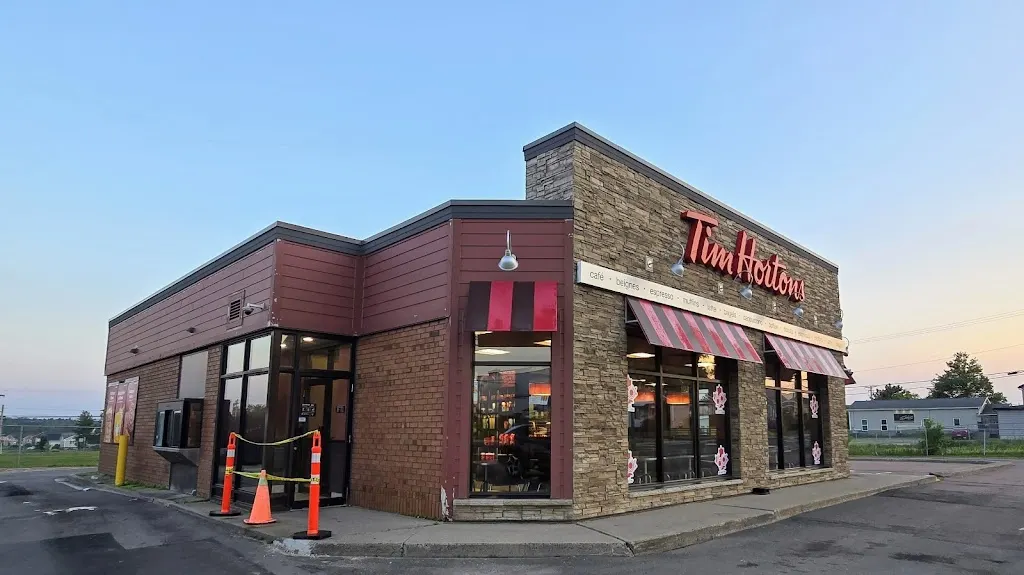 Tim Hortons storefront and interior at 580 Champlain St, Dieppe, NB