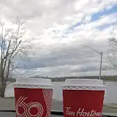 Tim Hortons storefront and interior at 1050 Douglas Ave, Fredericton, NB