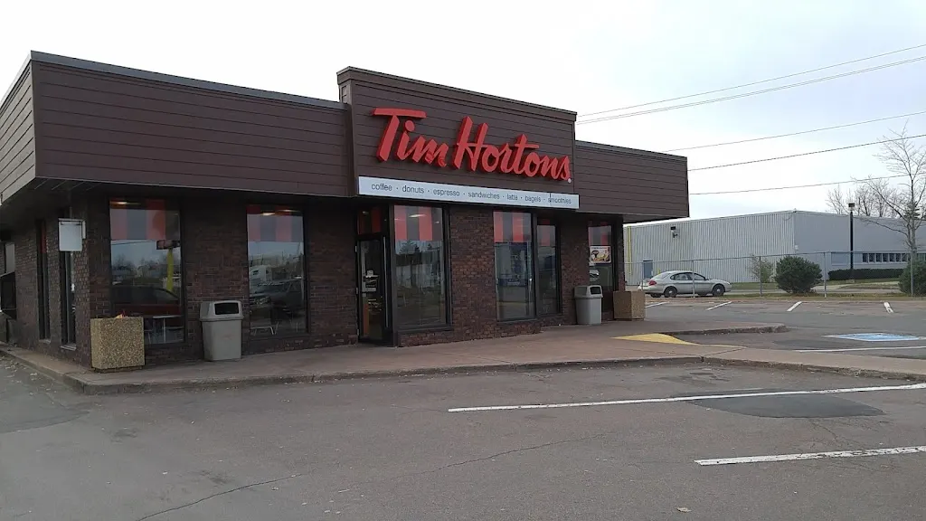 Tim Hortons storefront and interior at 750 St George Blvd, Moncton, NB