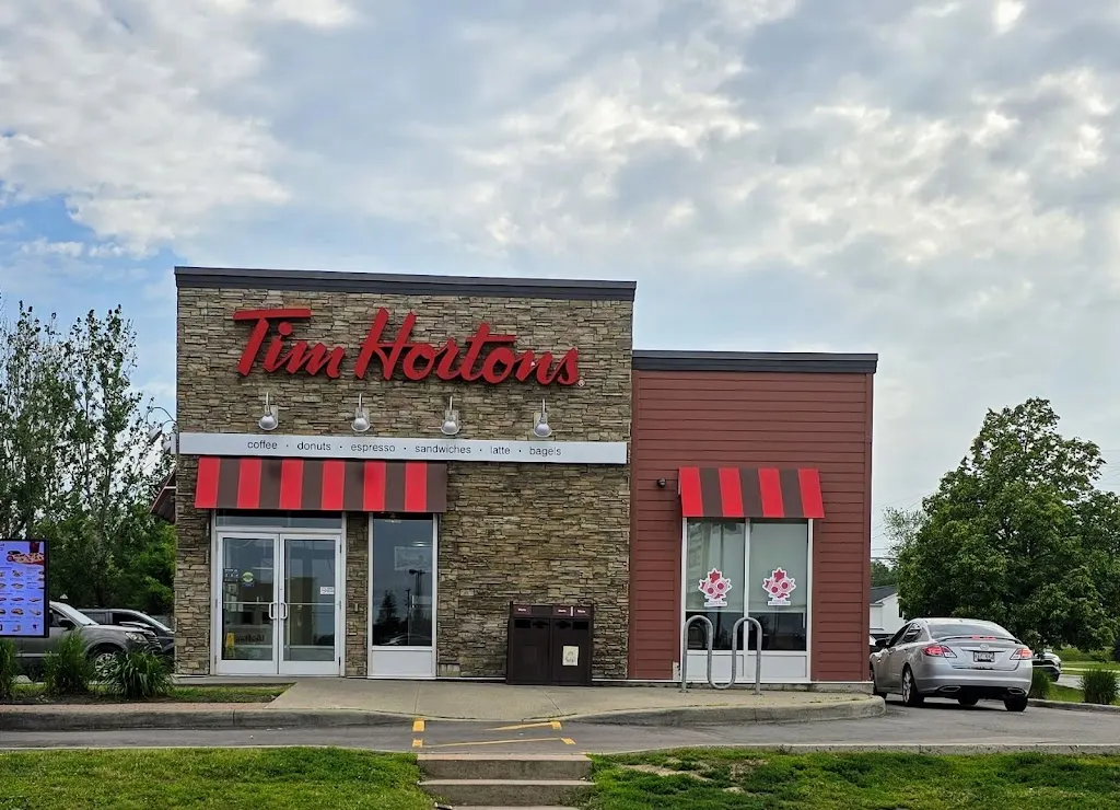 Tim Hortons storefront and interior at 1166 Mountain Rd, Moncton, NB
