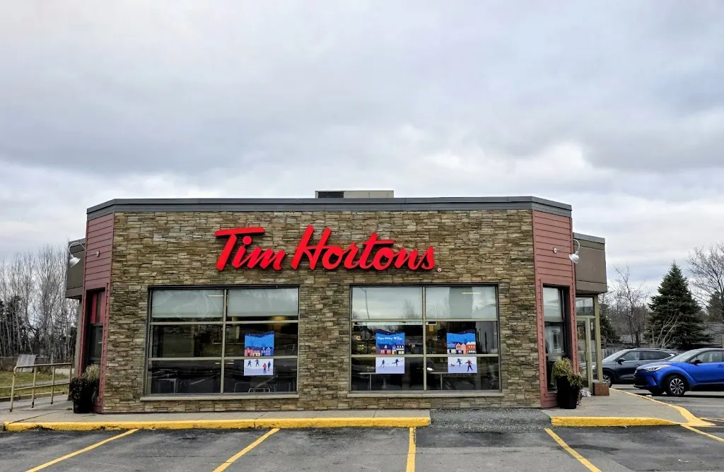 Tim Hortons storefront and interior at 280 Restigouche Rd, Oromocto, NB