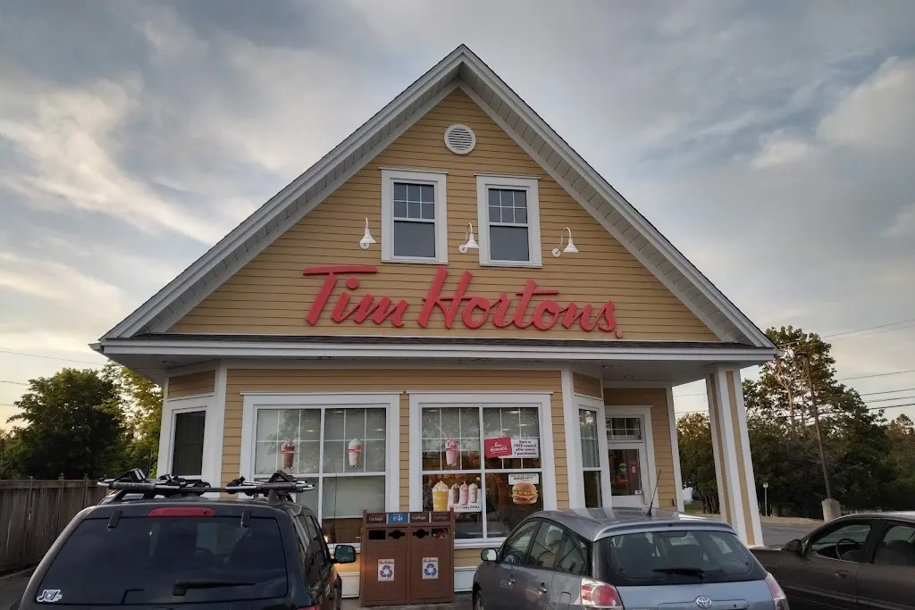 Tim Hortons storefront and interior at 203 Mowatt Dr, Saint Andrews, NB