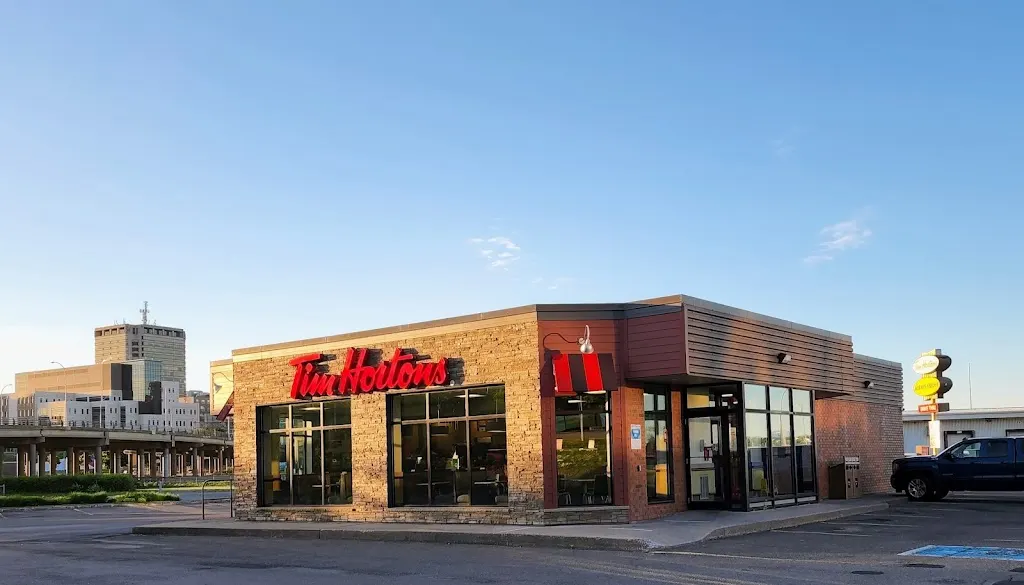 Tim Hortons storefront and interior at 199 Hillyard St, Saint John, NB