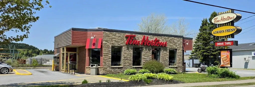 Tim Hortons storefront and interior at 447 Rothesay Ave, Saint John, NB