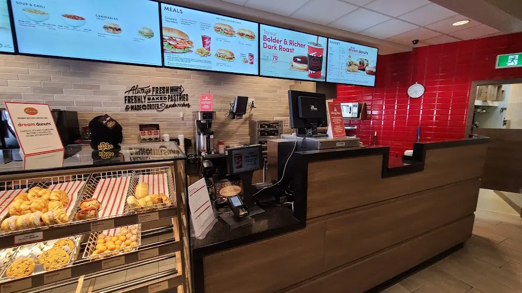 Tim Hortons storefront and interior at 640 Manawagonish Rd, Saint John, NB