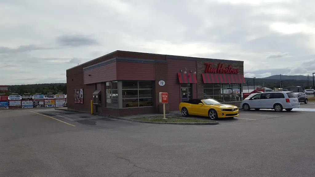Tim Hortons storefront and interior at 72 Manitoba Dr, Clarenville, NL