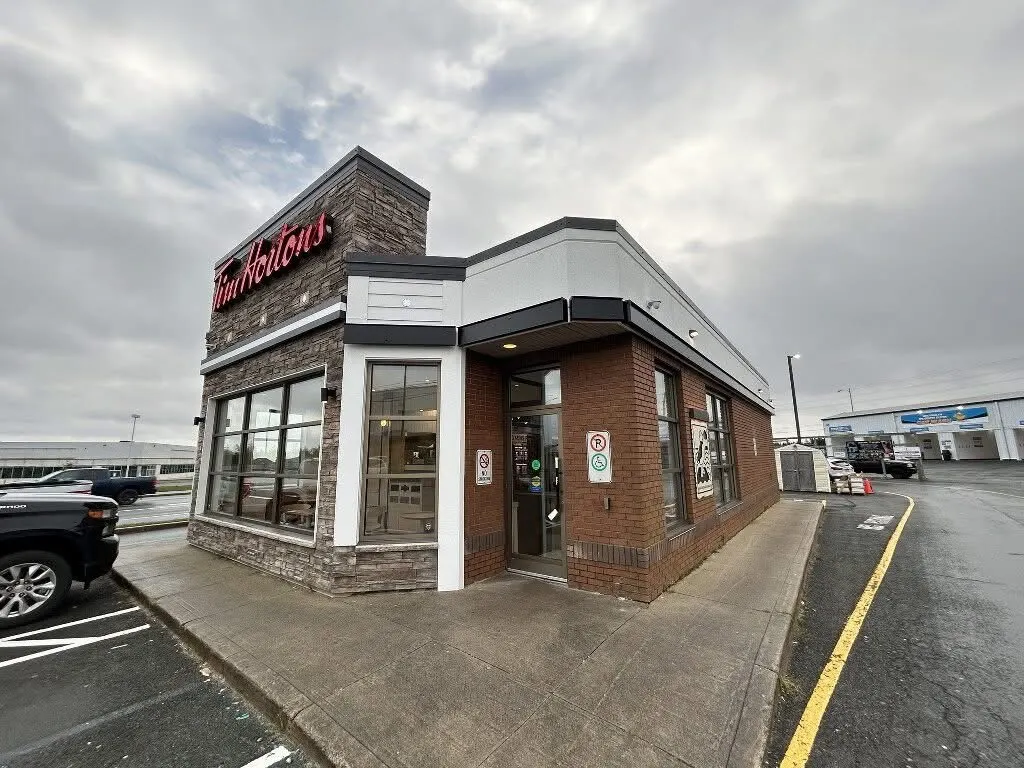 Tim Hortons storefront and interior at 25 Aberdeen Ave, St John's, NL