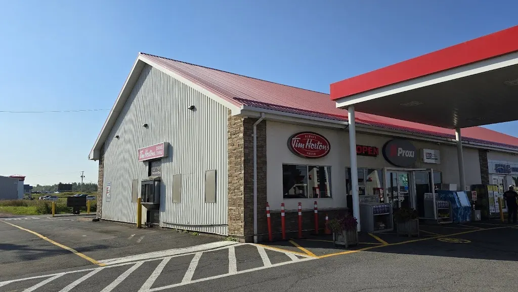 Tim Hortons storefront and interior at 34 Highway Route 6, Amherst, NS