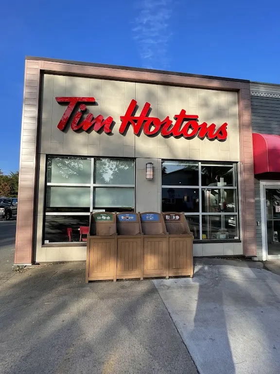 Tim Hortons storefront and interior at 193 Commercial St, Berwick, NS