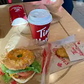 Tim Hortons storefront and interior at 193 Commercial St, Berwick, NS