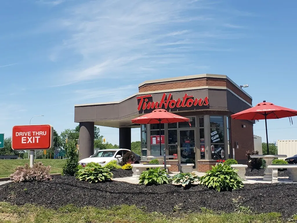 Tim Hortons storefront and interior at 9 Maccullough Rd, Bridgewater, NS