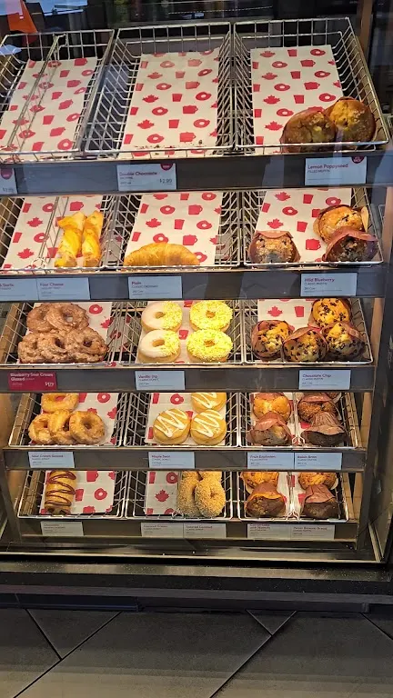 Tim Hortons storefront and interior at 15 Akerley Blvd, Dartmouth, NS