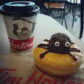 Tim Hortons storefront and interior at 16 Kiltearn Row, Dartmouth, NS