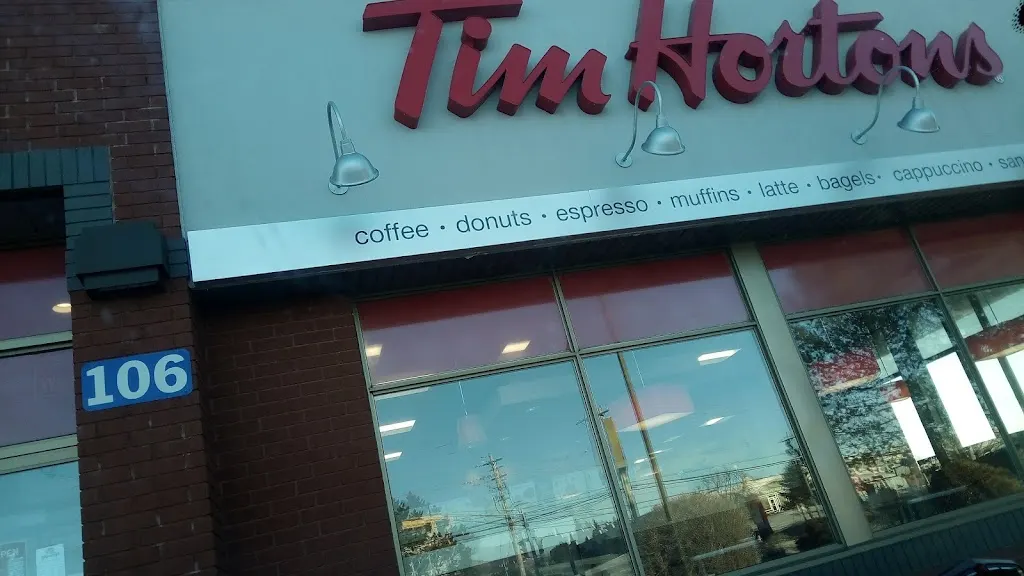 Tim Hortons storefront and interior at 106 Ilsley Ave, Dartmouth, NS