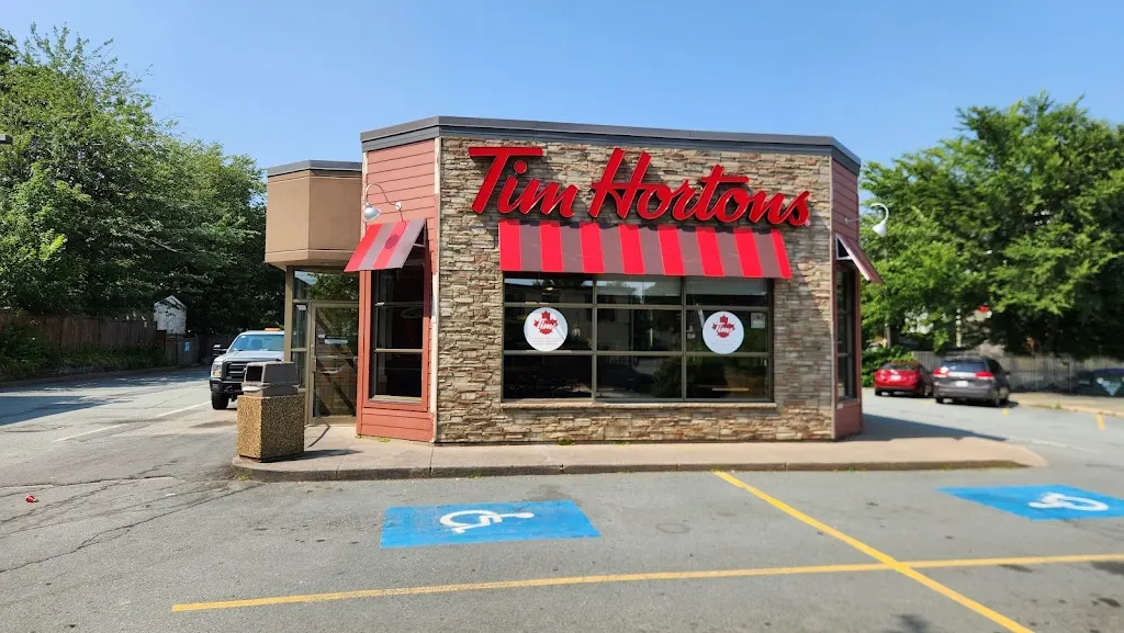 Tim Hortons storefront and interior at 205 207 Portland St, Dartmouth, NS