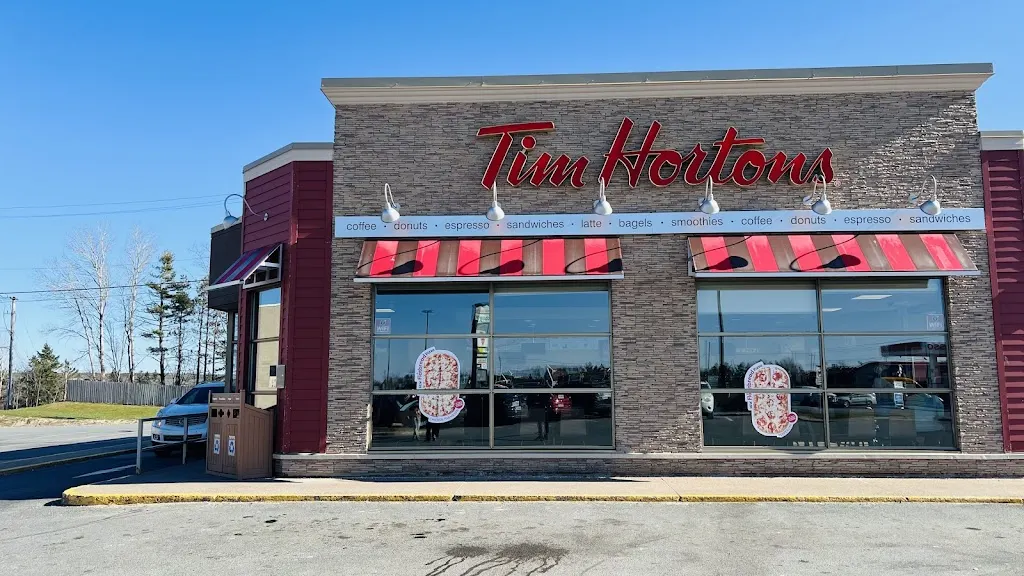 Tim Hortons storefront and interior at 267 Hwy 214, Elmsdale, NS