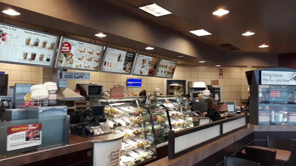 Tim Hortons storefront and interior at 100 Mckeen St, Glace Bay, NS