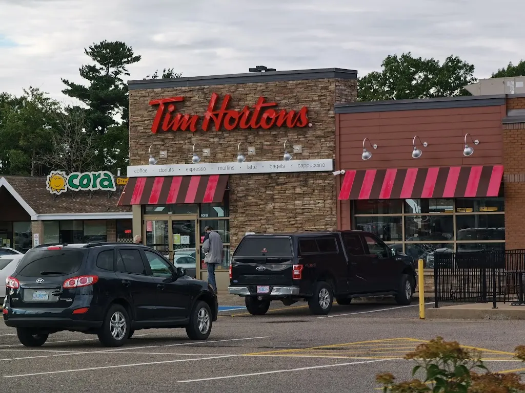 Tim Hortons storefront and interior at 9061 Commercial St, New Minas, NS