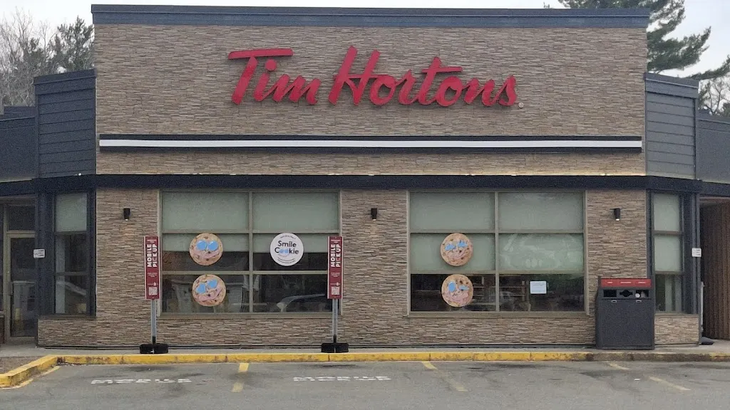 Tim Hortons storefront and interior at 85 Ohio Rd, Shelburne, NS