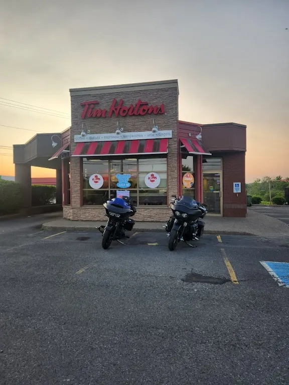 Tim Hortons storefront and interior at 547 Grand Lake Rd, Sydney, NS