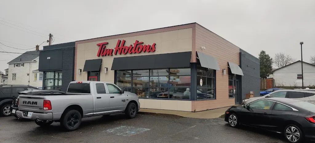 Tim Hortons storefront and interior at 315 Victoria Rd, Sydney, NS