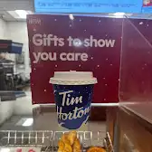 Tim Hortons storefront and interior at 535 Sandwich St, Amherstburg, ON