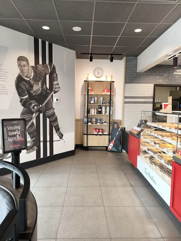 Tim Hortons storefront and interior at 514 Notre Dame St East, Azilda, ON