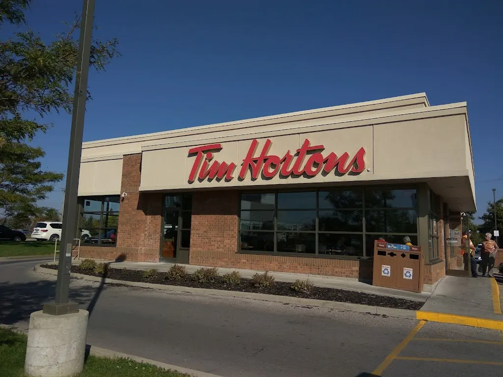 Tim Hortons storefront and interior at 2 Quarry Ridge Rd, Barrie, ON