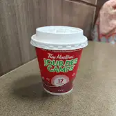 Tim Hortons storefront and interior at 181 Livingstone St East, Barrie, ON